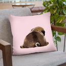 Pug Butt in Pink Throw Pillow by Big Nose Work