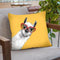 Retro Llama in Yellow Throw Pillow by Big Nose Work