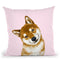 Shiba Inu in Pink Throw Pillow by Big Nose Work