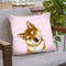 Shiba Inu in Pink Throw Pillow by Big Nose Work