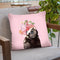 Sloth with Flower Crown in Pink Throw Pillow by Big Nose Work