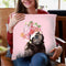 Sloth with Flower Crown in Pink Throw Pillow by Big Nose Work