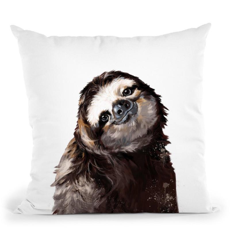 Sloth Throw Pillow by Big Nose Work