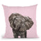 Baby Elepahnt in Pink Throw Pillow by Big Nose Work