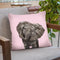Baby Elepahnt in Pink Throw Pillow by Big Nose Work
