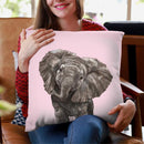 Baby Elepahnt in Pink Throw Pillow by Big Nose Work