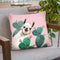 Sneaky Llama with Cactus in Pink Throw Pillow by Big Nose Work
