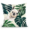 Sneaky Llama with Monstera Throw Pillow by Big Nose Work