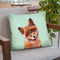 Baby Fox in Green Throw Pillow by Big Nose Work