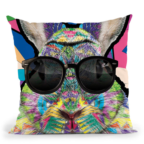 Animalstarz- Bunny Throw Pillow By Baro Sarre