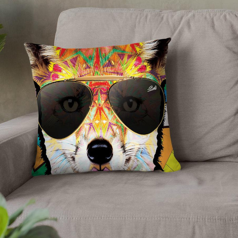 Animalstarz-Fox Throw Pillow By Baro Sarre