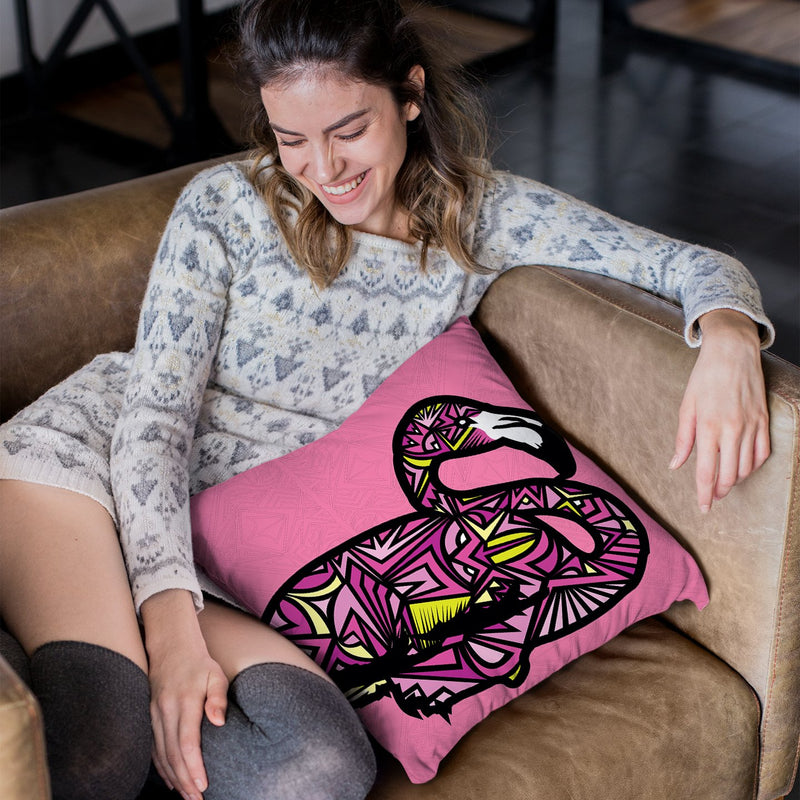 Flamingo-Sauvage Throw Pillow By Baro Sarre