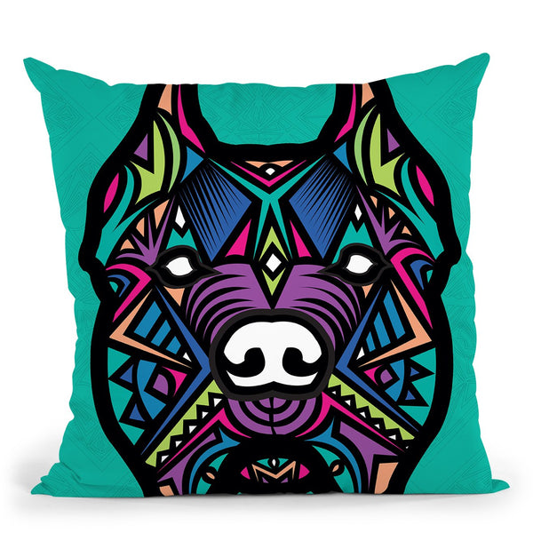 Pitbull-Sauvage Throw Pillow By Baro Sarre
