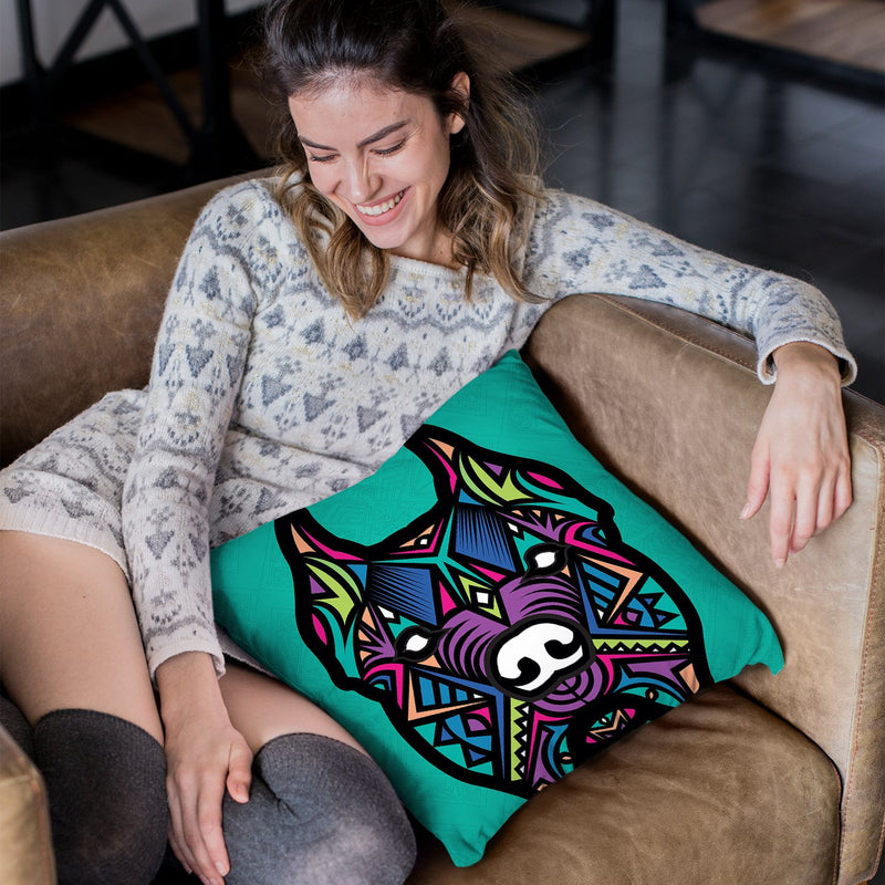 Pitbull-Sauvage Throw Pillow By Baro Sarre