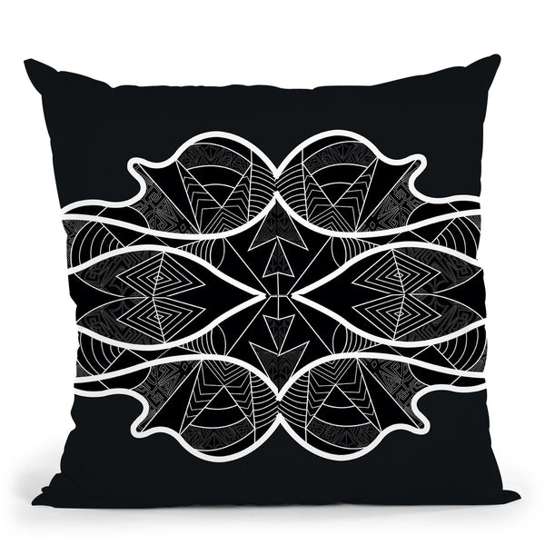 Vagues-Blanc-Noir Throw Pillow By Baro Sarre