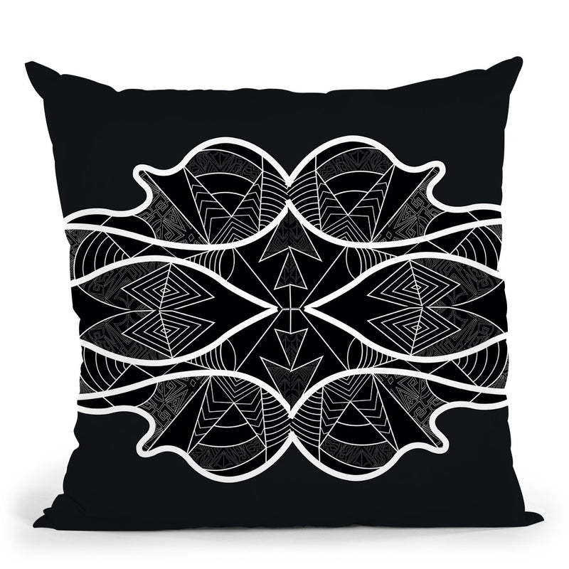 Vagues-Blanc-Noir Throw Pillow By Baro Sarre