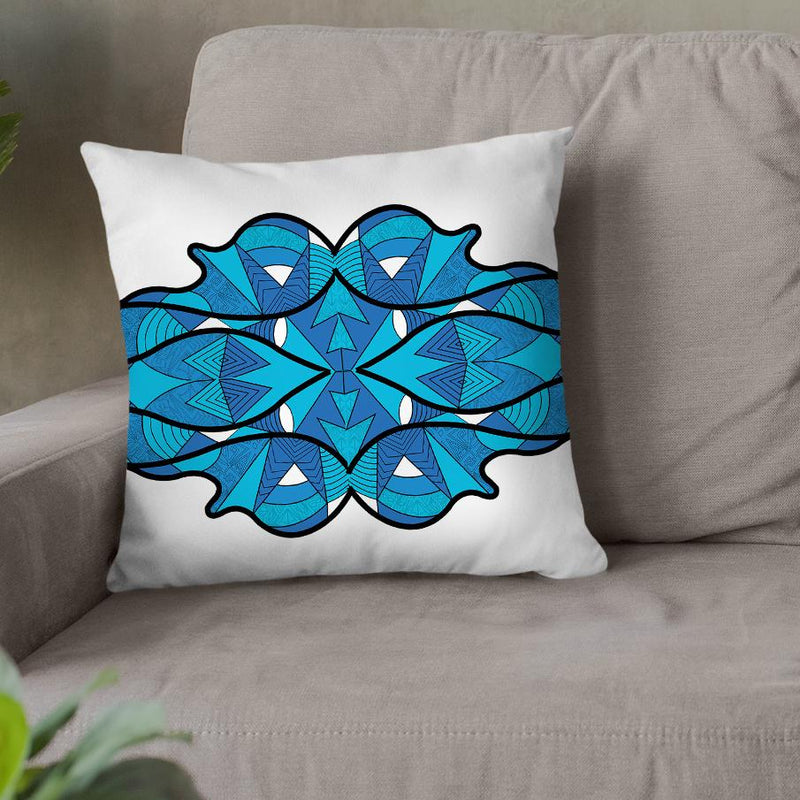 Vagues-Bleu-Blanc Throw Pillow By Baro Sarre