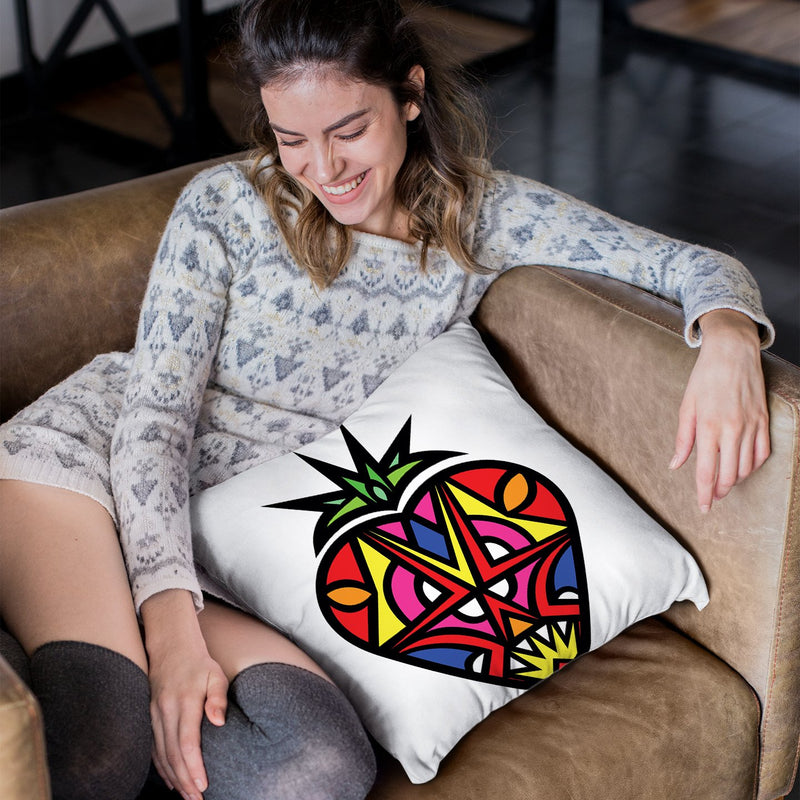 Vibrant Strawberry Throw Pillow By Baro Sarre