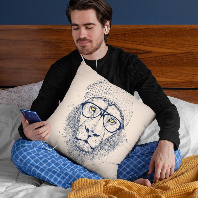 Cool Lion Throw Pillow By Balazs Solti