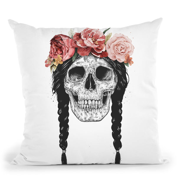 Festival Skull Throw Pillow By Balazs Solti