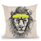 Hipster Lion Throw Pillow By Balazs Solti