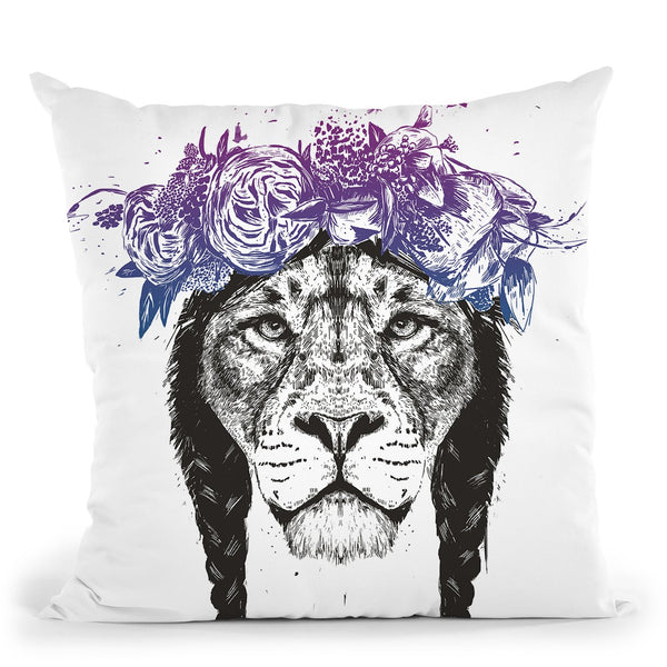 King Of Lions Throw Pillow By Balazs Solti