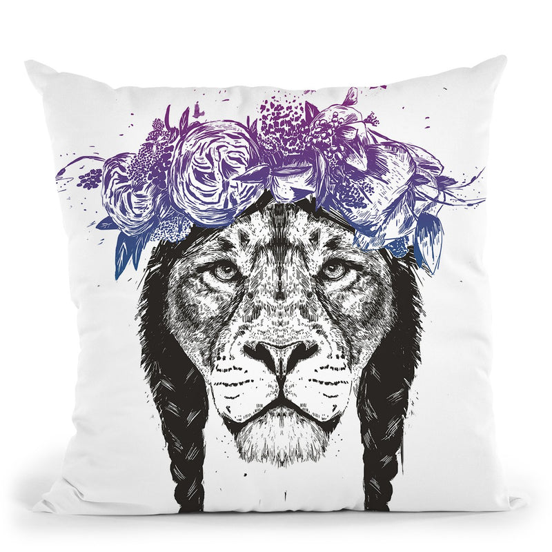 King Of Lions Throw Pillow By Balazs Solti