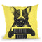Rebel Dog Yellow Throw Pillow By Balazs Solti