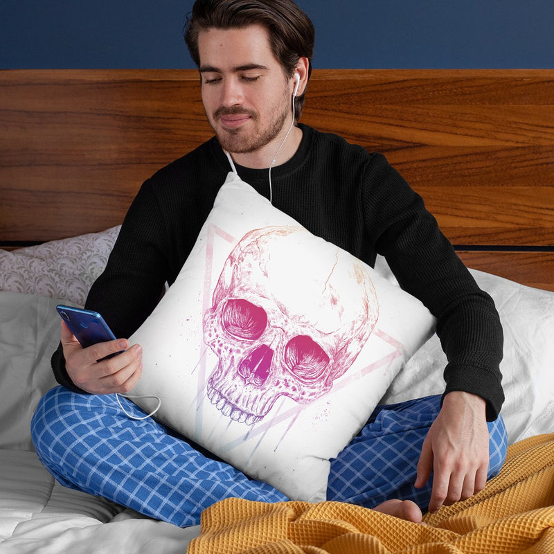 Skull In Triangle Throw Pillow By Balazs Solti