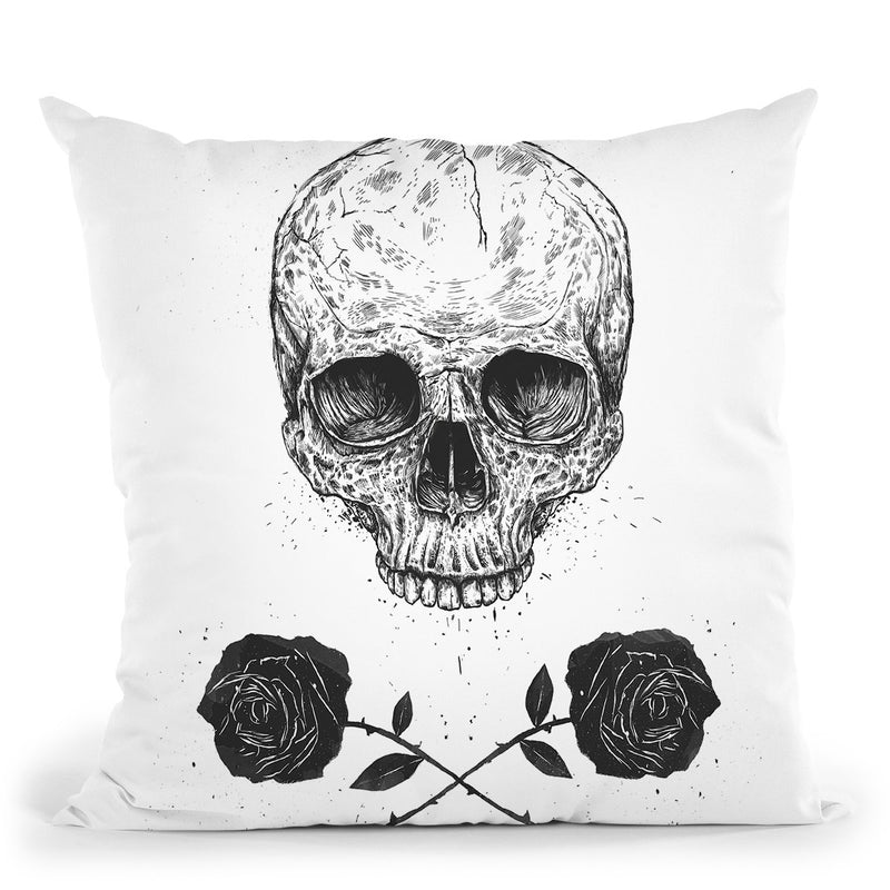 Skull N Roses Throw Pillow By Balazs Solti