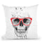 Skull With Red Glasses Throw Pillow By Balazs Solti