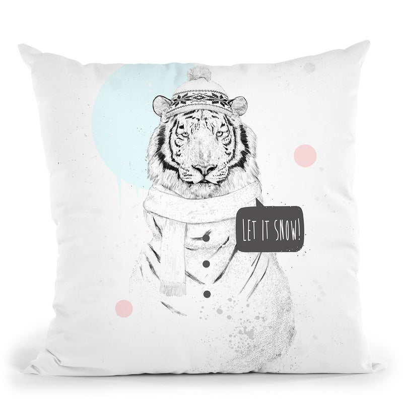 Snow Tiger Throw Pillow By Balazs Solti