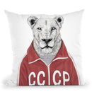 Soviet Lion Throw Pillow By Balazs Solti