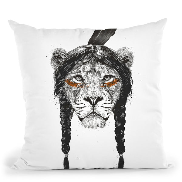 Warrior Lion Throw Pillow By Balazs Solti
