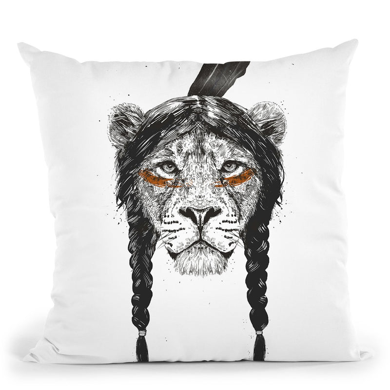 Warrior Lion Throw Pillow By Balazs Solti