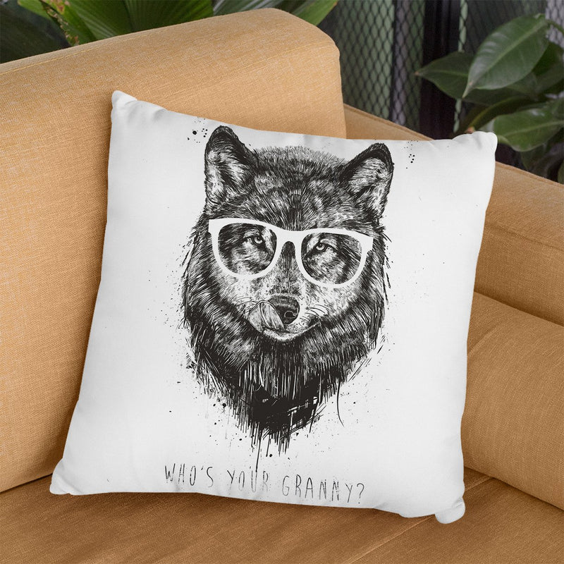 Whos Your Granny Black Throw Pillow By Balazs Solti