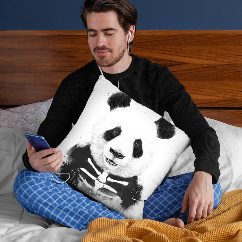 Zombie Panda Throw Pillow By Balazs Solti