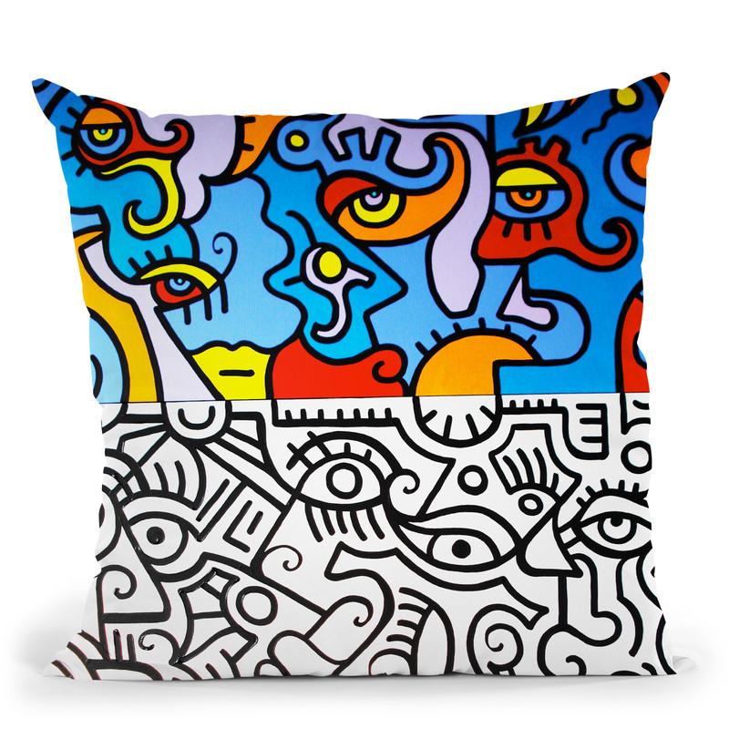 Contrast Throw Pillow By Billy The Artist