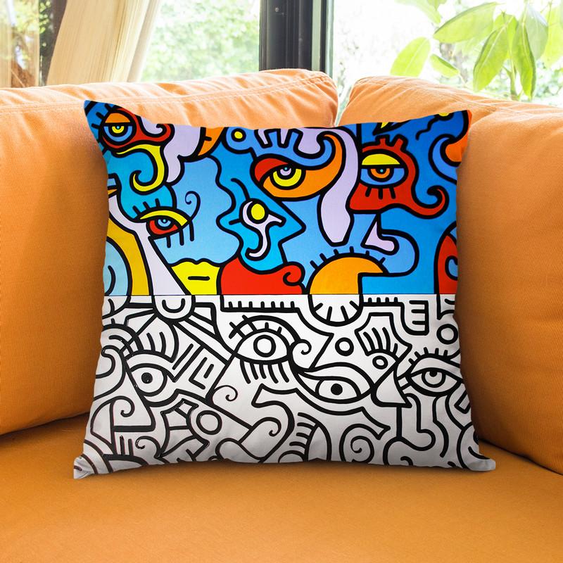 Contrast Throw Pillow By Billy The Artist