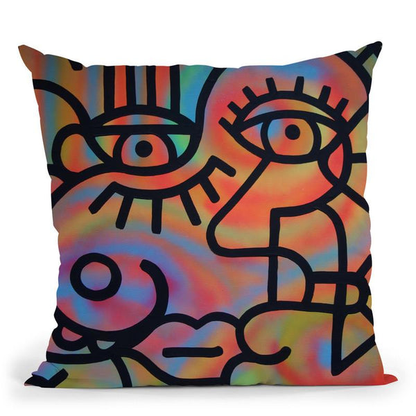 John And Sally Throw Pillow By Billy The Artist