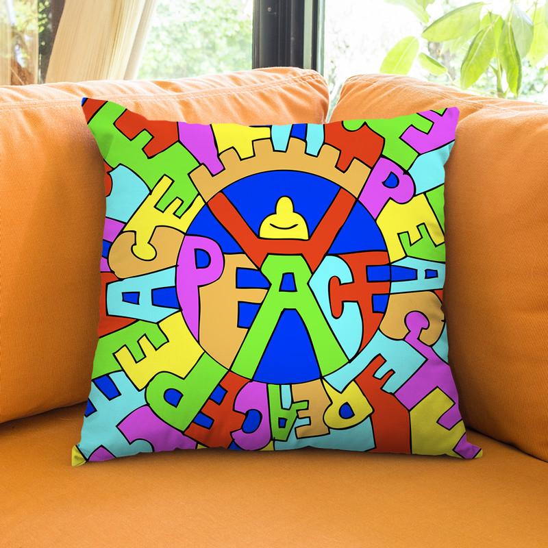 Peace Throw Pillow By Billy The Artist