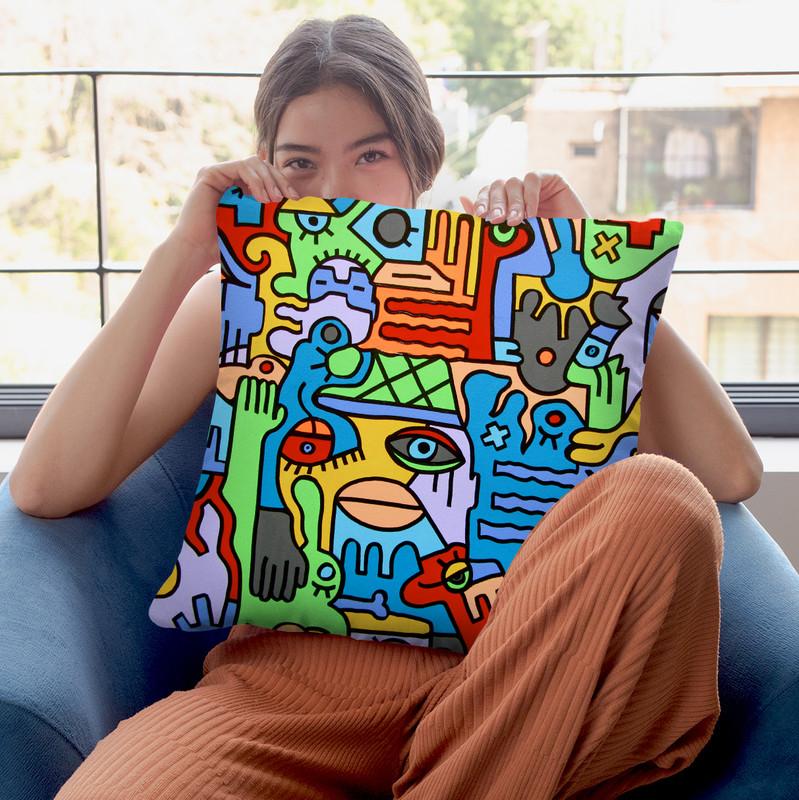 The Hustle And Bustle Throw Pillow By Billy The Artist