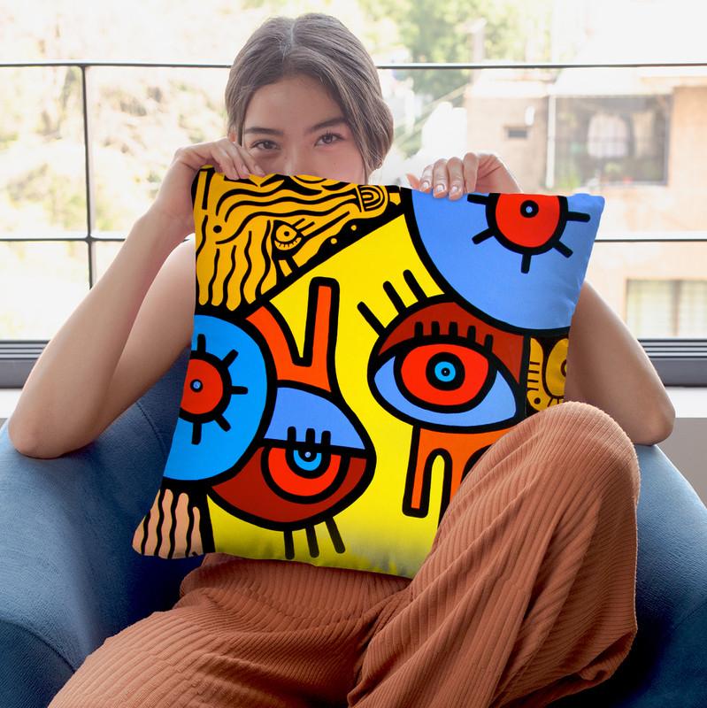 The Lady Throw Pillow By Billy The Artist