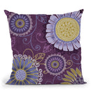 Daisy Darlings - Purple Throw Pillow By Color Bakery