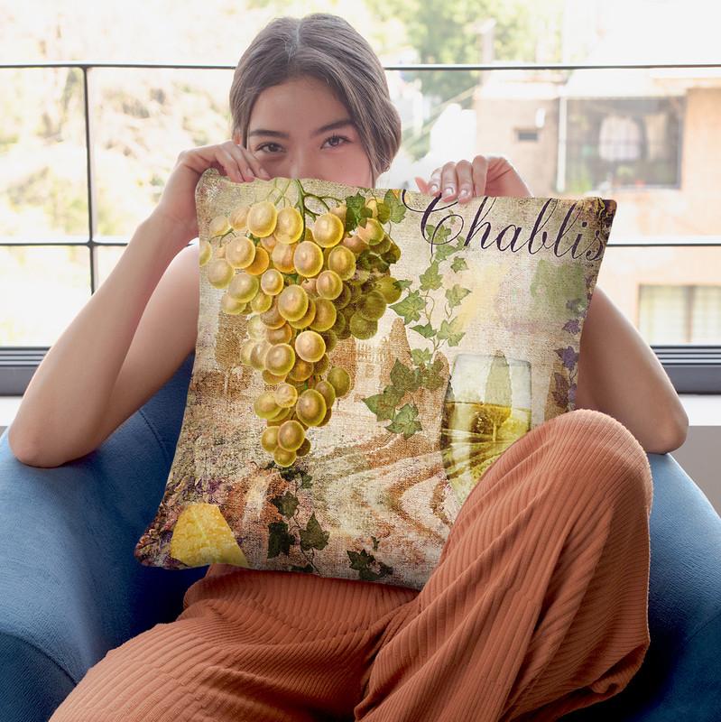 Wine Country V Throw Pillow By Color Bakery