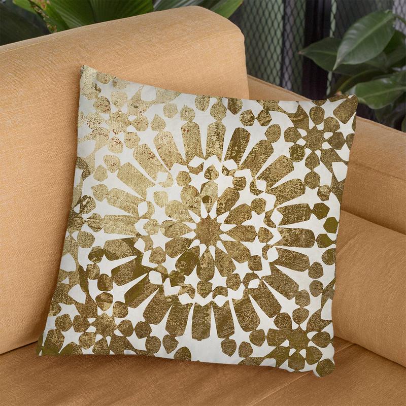 Moroccan Gold I Throw Pillow By Color Bakery