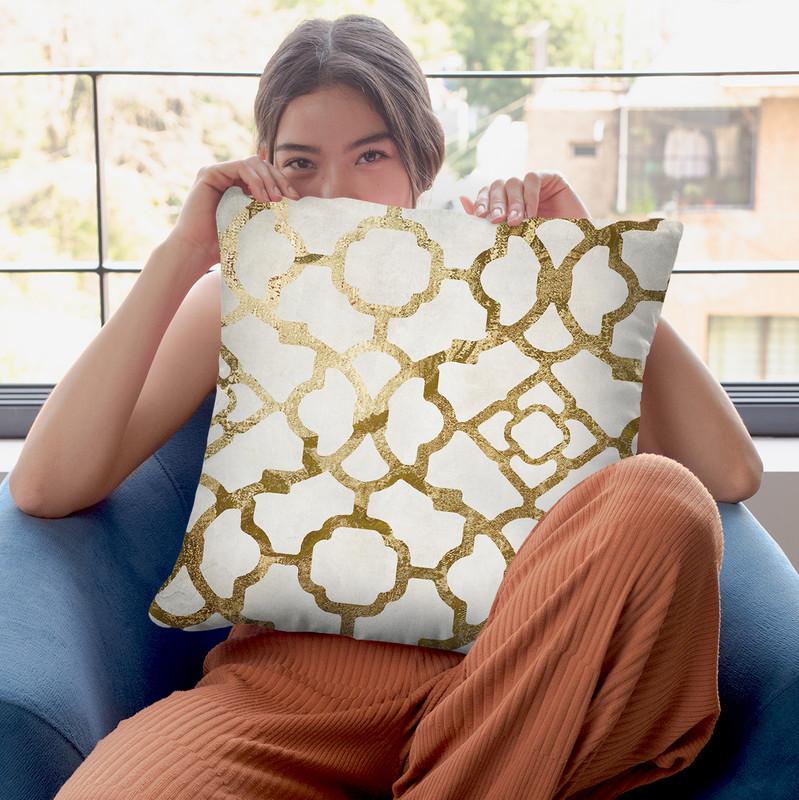 Moroccan Gold Ii Throw Pillow By Color Bakery