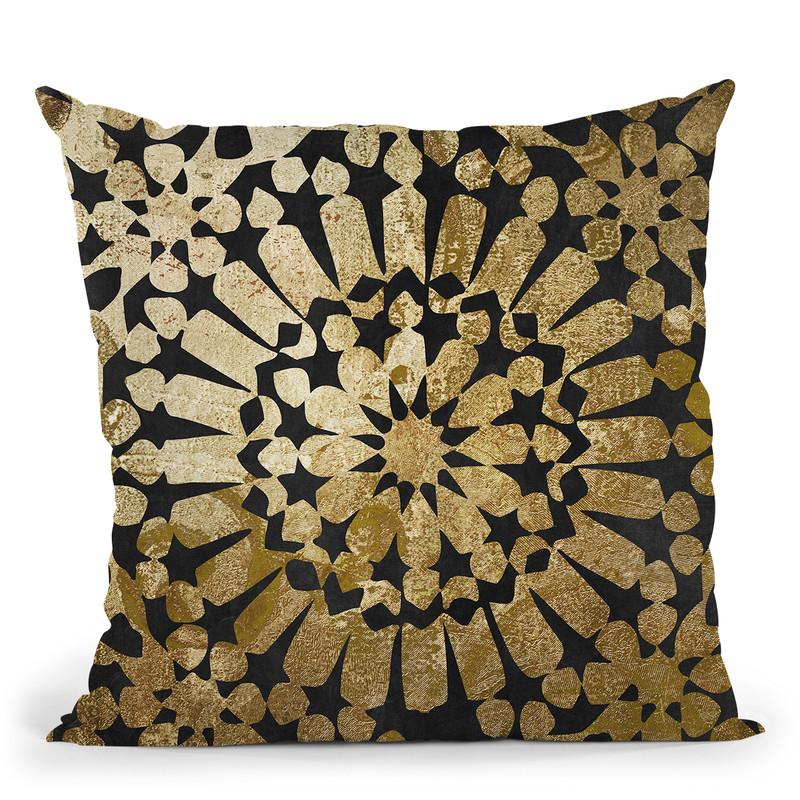 Moroccan Gold Iii Throw Pillow By Color Bakery