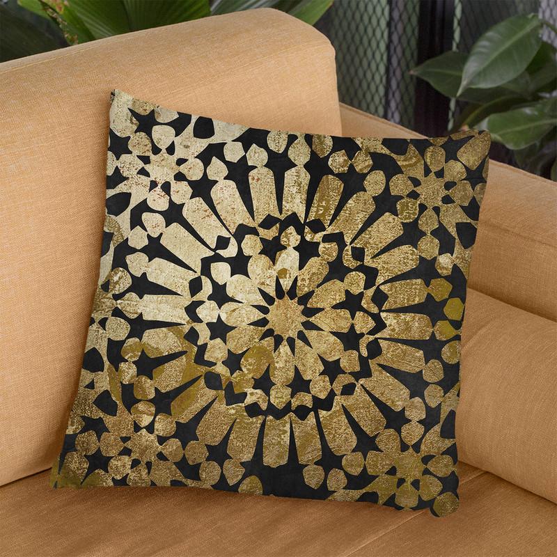 Moroccan Gold Iii Throw Pillow By Color Bakery