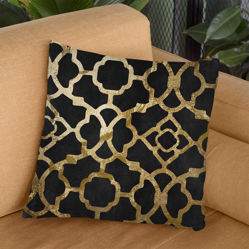 Moroccan Gold Iv Throw Pillow By Color Bakery
